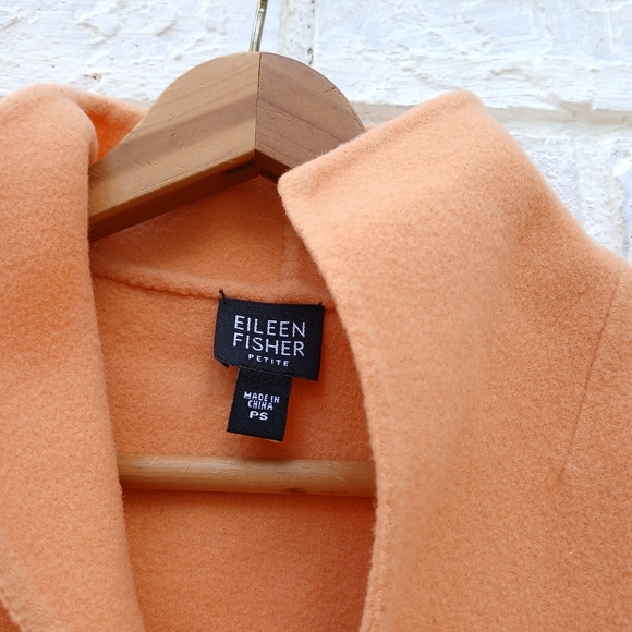Eileen Fisher Wool Cashmere Sweater Orange Peach PS - Picture 2 of 8